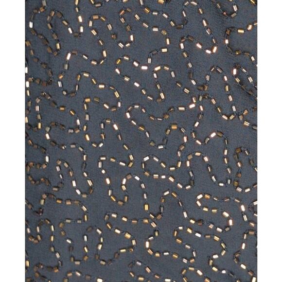 Vintage Silk Beaded Ruched Top Large Y2K 90s Glam Celestial Witchy Whimsigoth - Picture 3 of 4